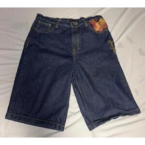 Sean John Men's Denim Shorts with Artistic Pocket Design